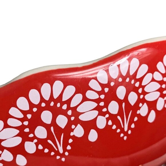 Pioneer Woman Pasta Bowl 7.5 Inch Red White Floral Print - Picture 3 of 5